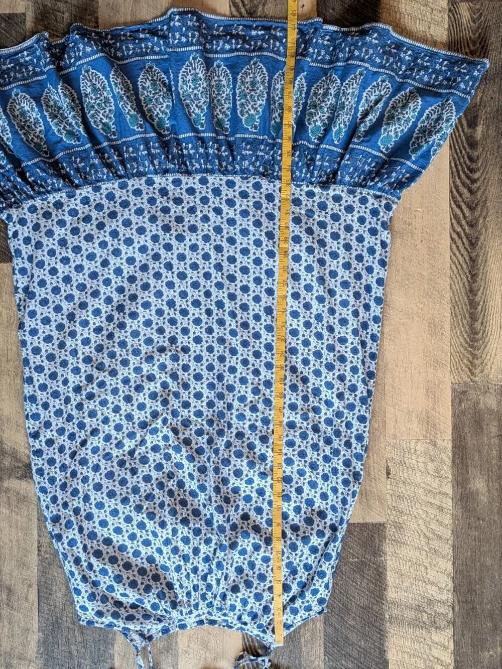 Emerson Fry India Collection Sundress Cotton Heritage Blue Flowers